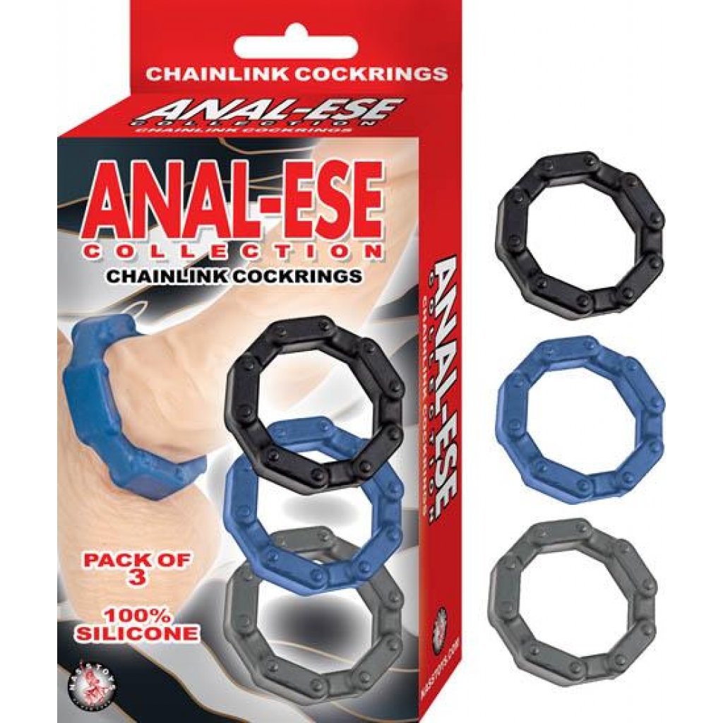 Anal-Ese Collection Chain Link Cock Rings - Cock Ring Trios