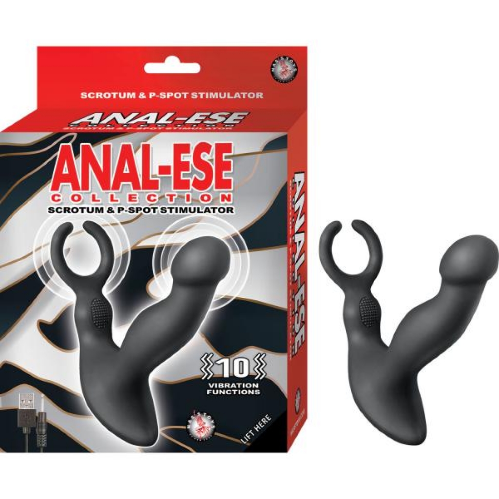 Premium Anal Ese Scrotum & P-Spot Stimulator - Black