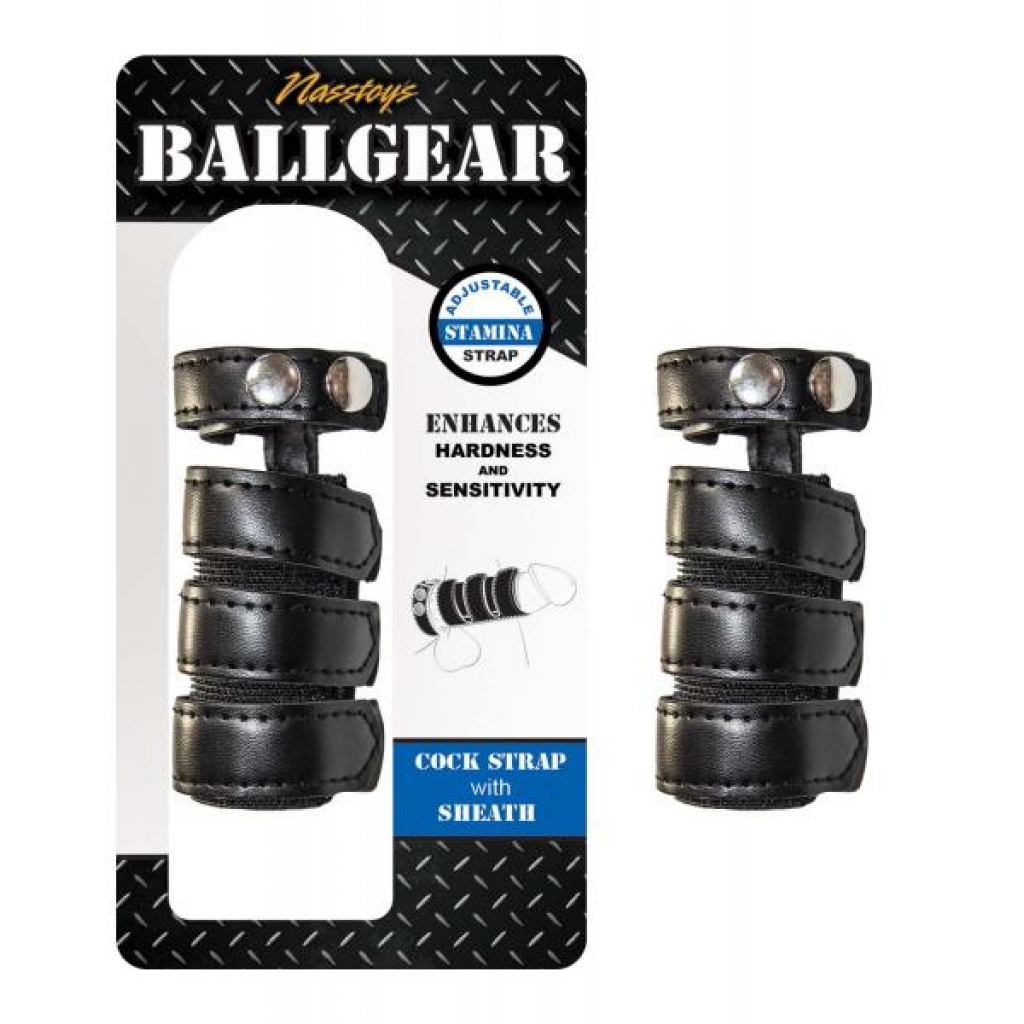 Ballgear Cock Strap With Sheath Black - Adjustable & Versatile Penis Rings
