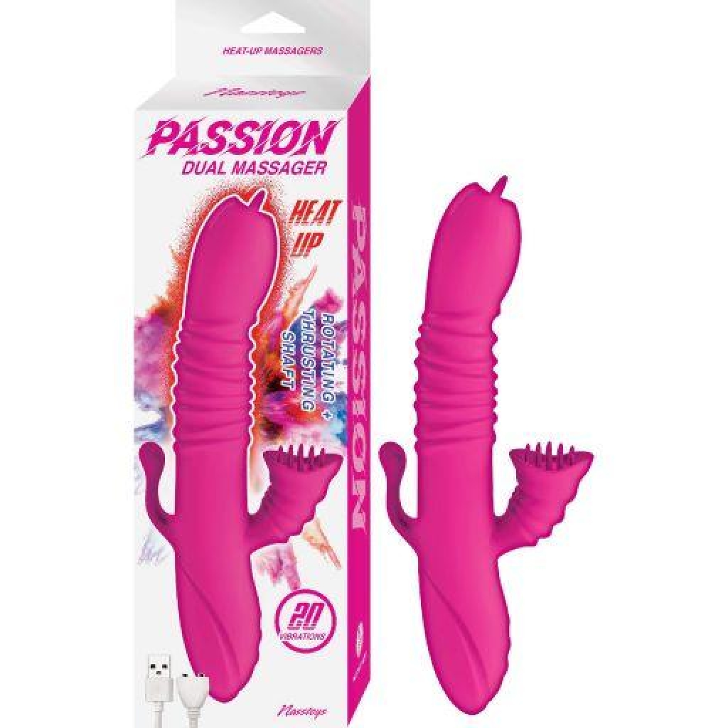 Passion Dual Massager Heat Up Pink - Rabbit Vibrators