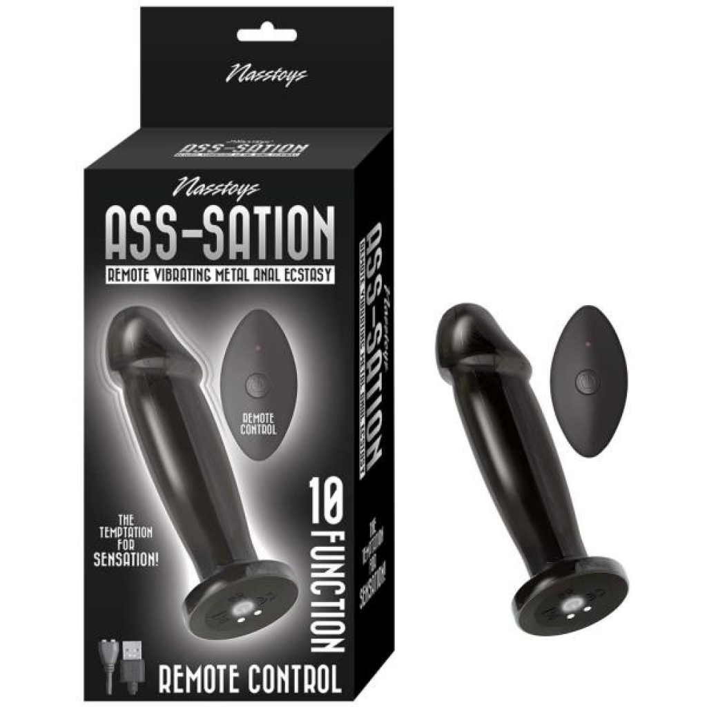 Ass-sation Remote Vibrating Metal Anal Ecstasy Black - Anal Plugs
