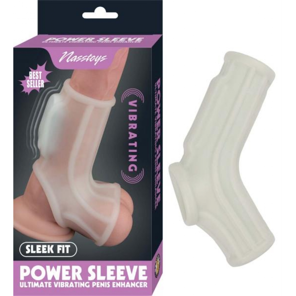 Vibrating Power Sleeve Sleek Fit White - Penis Sleeves & Enhancers