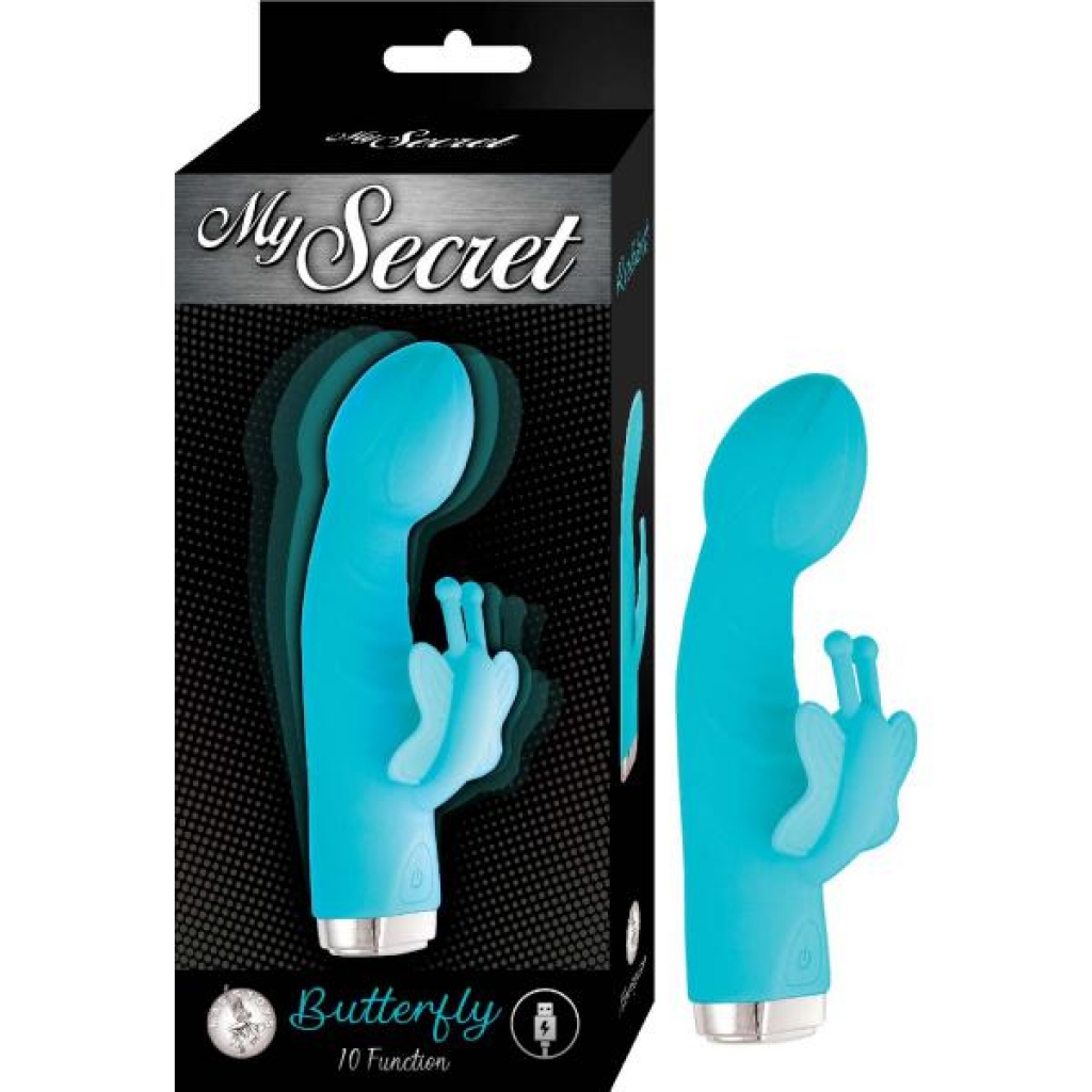 My Secret Butterfly - Aqua - Rabbit Style Vibrator