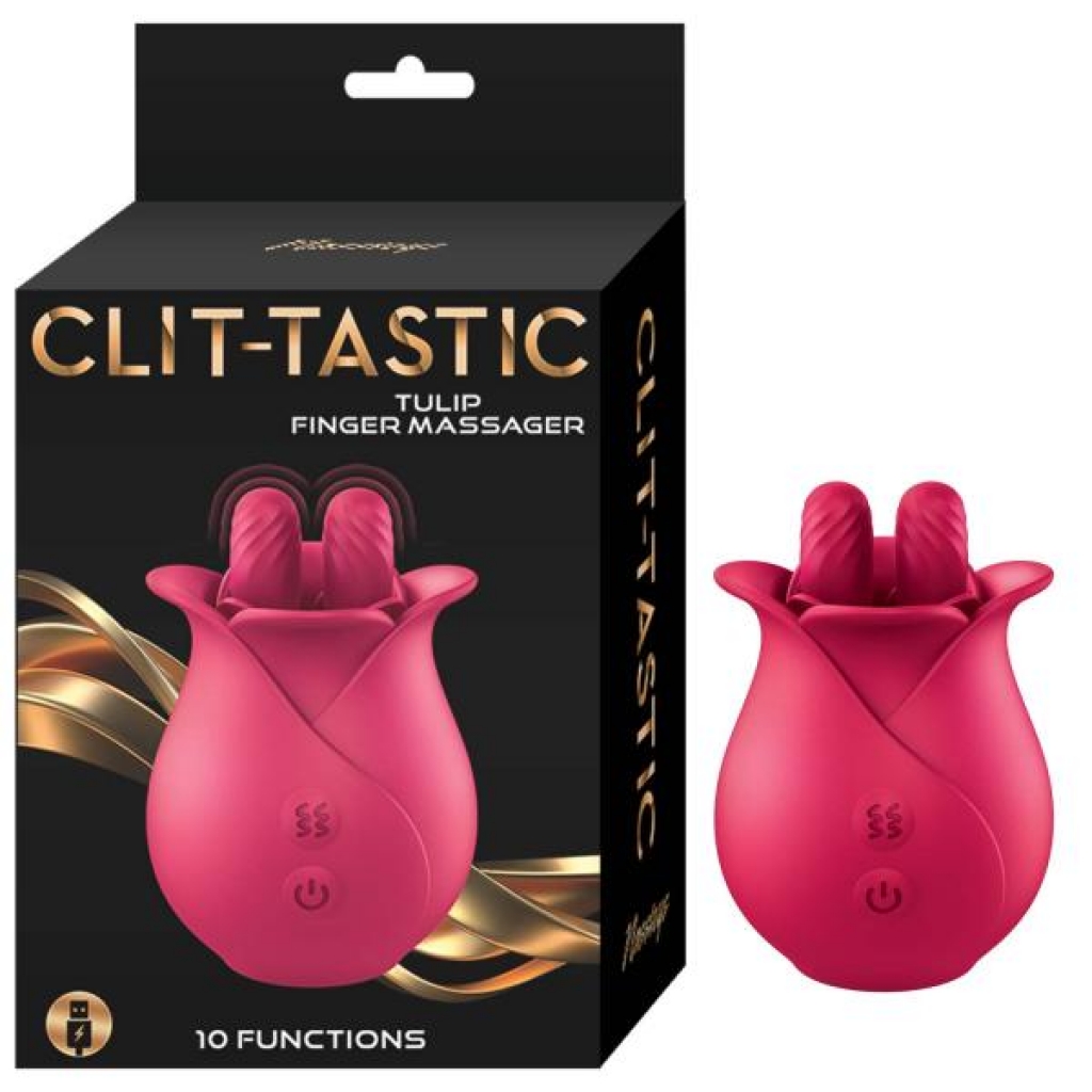 Clit-tastic Tulip Finger Massager Red - Clit Cuddlers