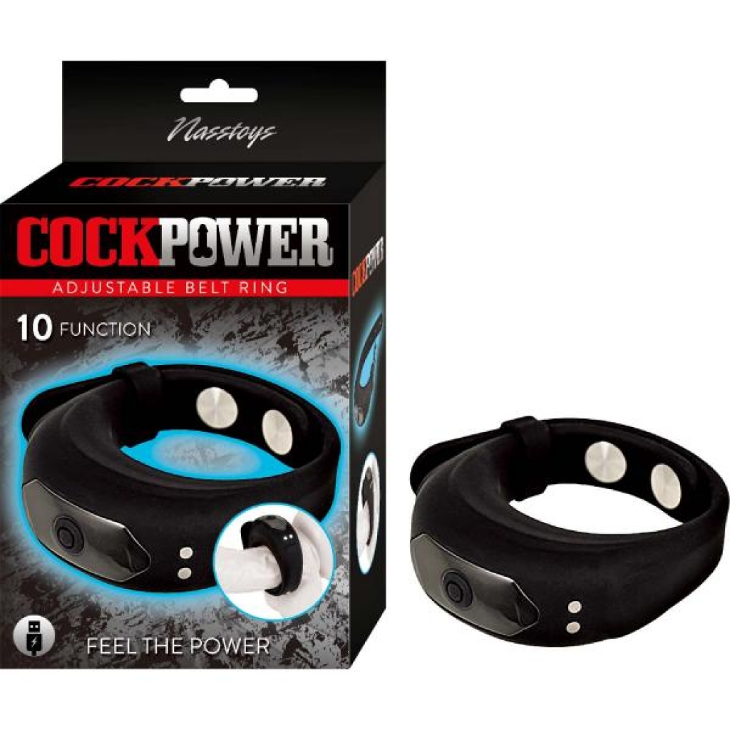 Cockpower Adjustable Belt Ring Black - Adjustable & Versatile Penis Rings
