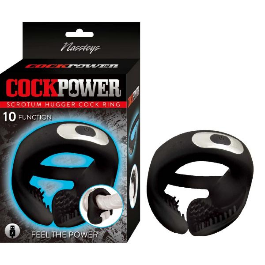Cockpower Scrotum Hugger Cock Ring Black - Stimulating Penis Rings