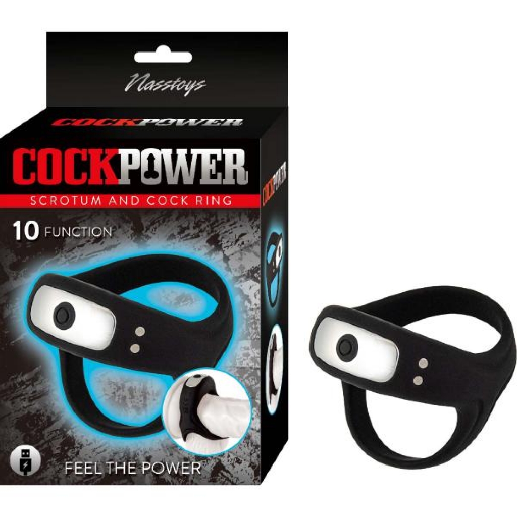 Cockpower Scrotum & Cock Ring Black - Mens Cock & Ball Gear