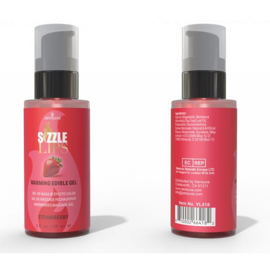 Sizzle Lips Warming Gel Strawberry 2 Oz - For Women