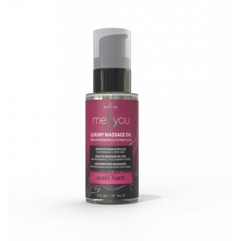 Me & You Massage Oil Berry Flirty 2 Oz - Sensual Massage Oils & Lotions