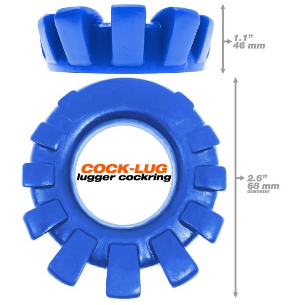 Cock-lug Lugged Cockring Marine Blue (net) - Stimulating Penis Rings