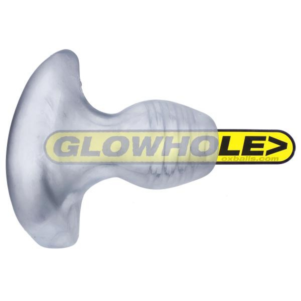 Glowhole-2 Buttplug W/ Led Insert Large Clear Frost (net) - Anal Plugs