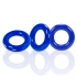 Willy Rings 3 Pk Cockrings Police Blue (net) - Cock Ring Trios