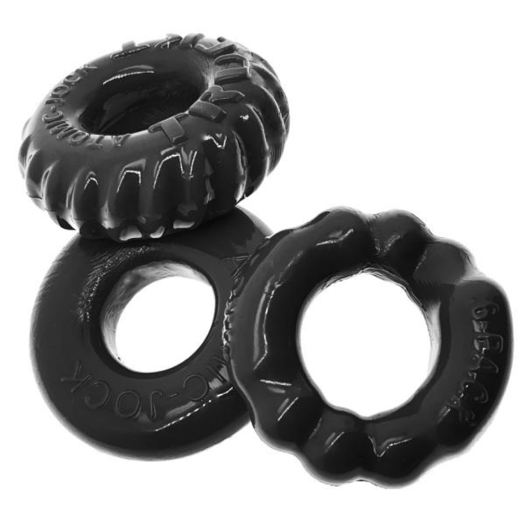 Bonemaker 3-pack C-ring Black (net) - Cock Ring Trios