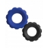 Hunkyjunk Cog 2-size C-ring Cobalt/tar (net) - Couples Vibrating Penis Rings