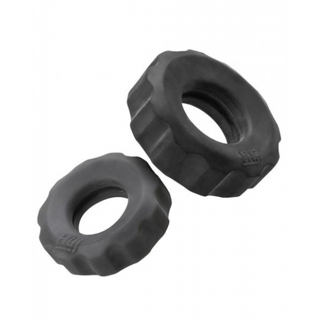 Hunkyjunk Cog 2-size C-ring Tar/stone (net) - Couples Vibrating Penis Rings