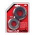 Hunkyjunk Cog 2-size C-ring Tar/stone (net) - Couples Vibrating Penis Rings