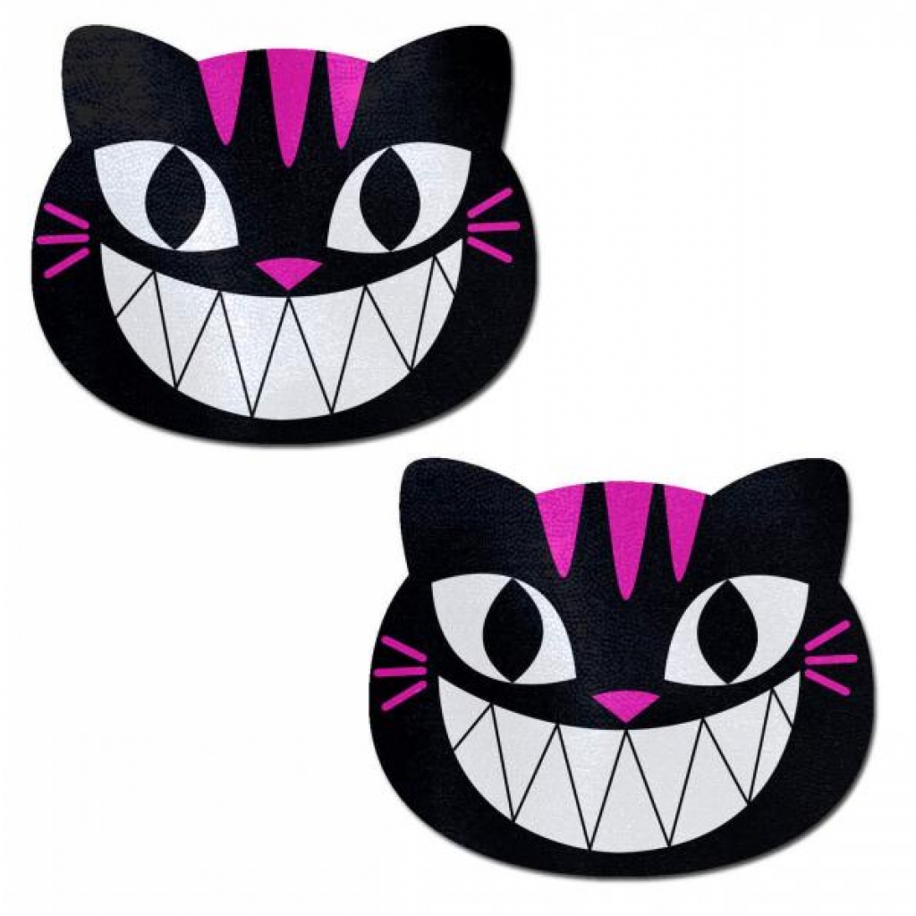 Pastease Black & Pink Cheshire Kitty Cat Pasties - Pasties, Tattoos & Accessories
