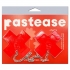 Pastease Faux Latex Red Plus X W/ Chunky Silver Chain - Pasties, Tattoos & Accessories