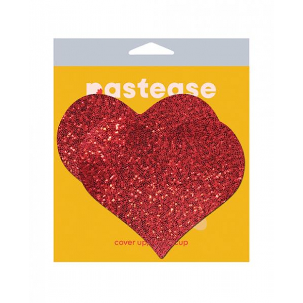 Pastease Heart Glitter Red Fuller Coverage - Pasties, Tattoos & Accessories