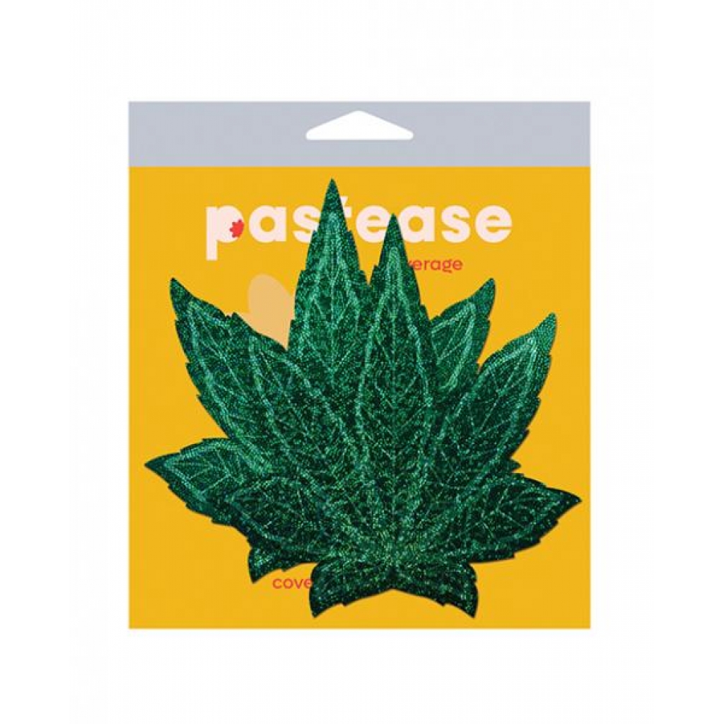 Pastease Pot Leaf Glitter Green Fuller Coverage - Pasties, Tattoos & Accessories