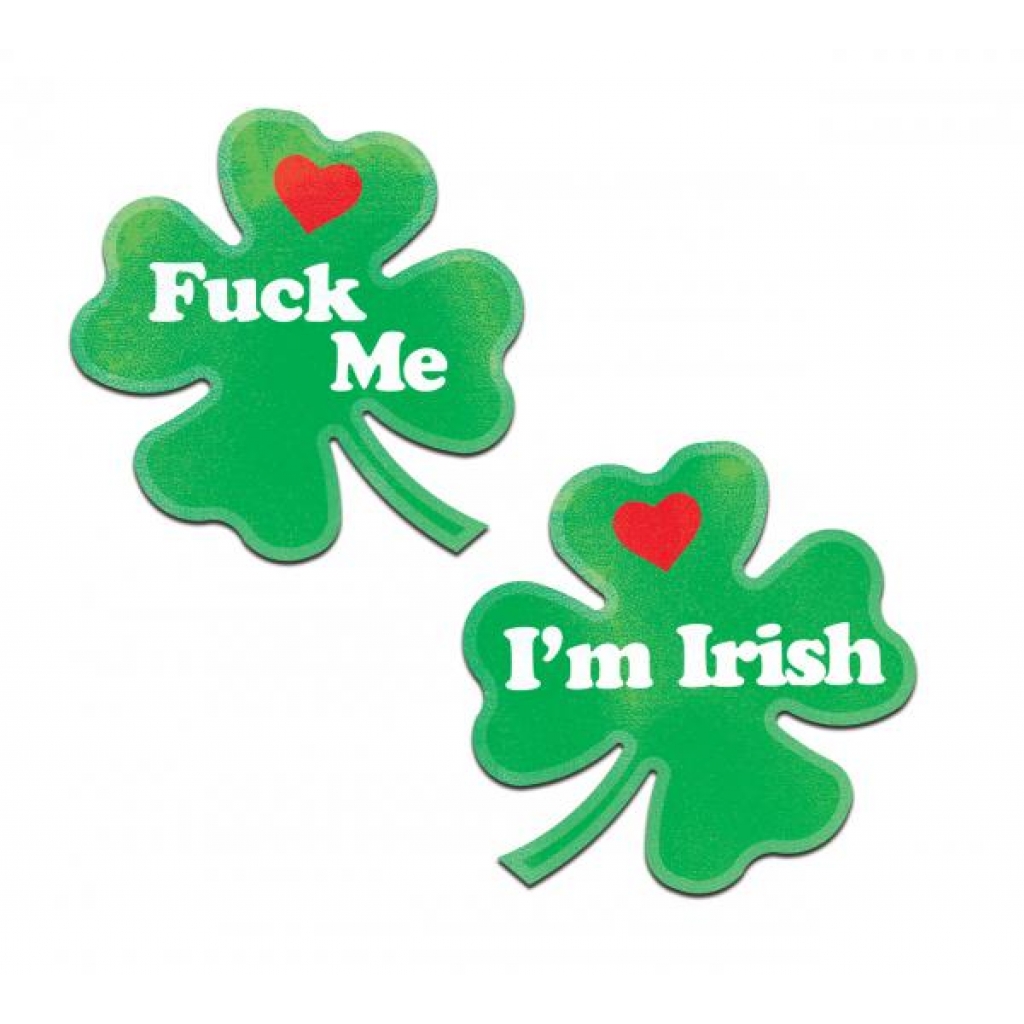 Pastease Clover Fuck Me I'm Irish Nipple Pasties - Pasties, Tattoos & Accessories