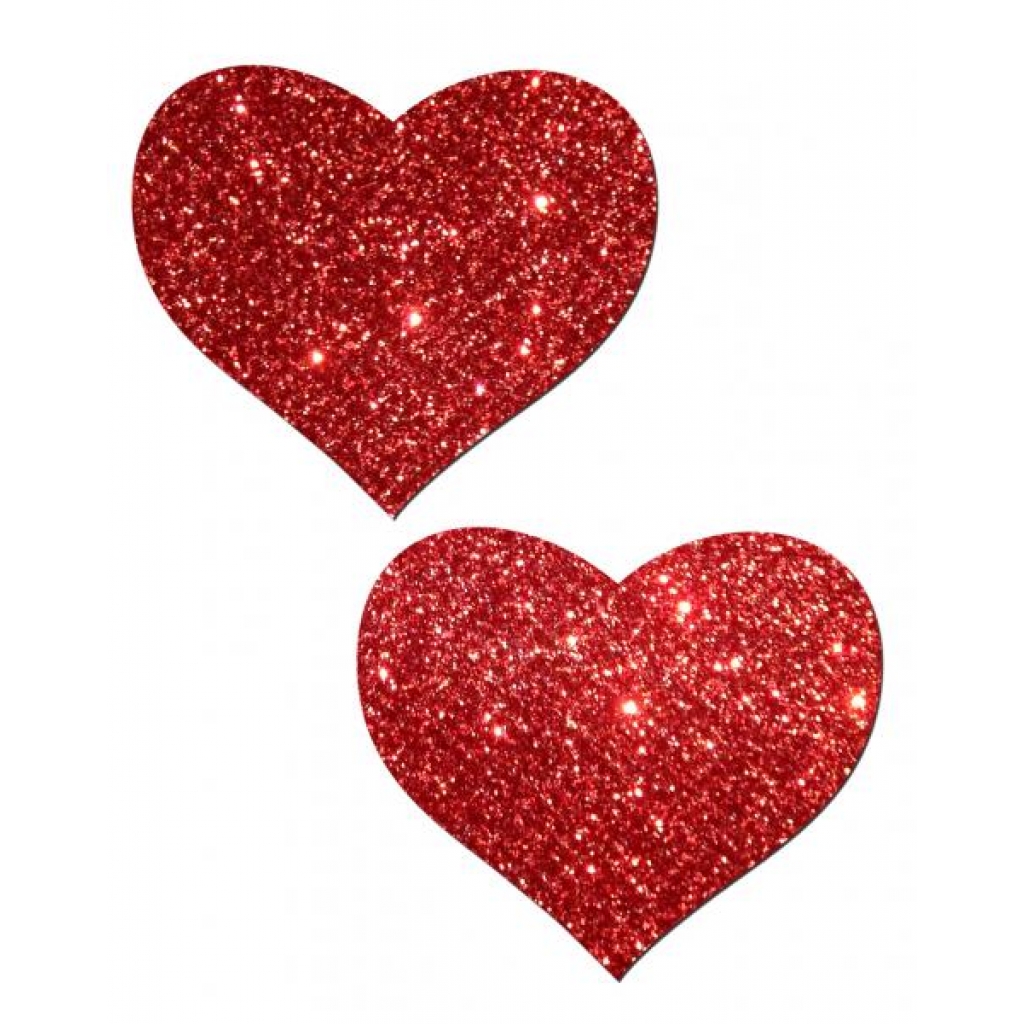 Heart Red Glitter Pasties O/S - Pasties, Tattoos & Accessories