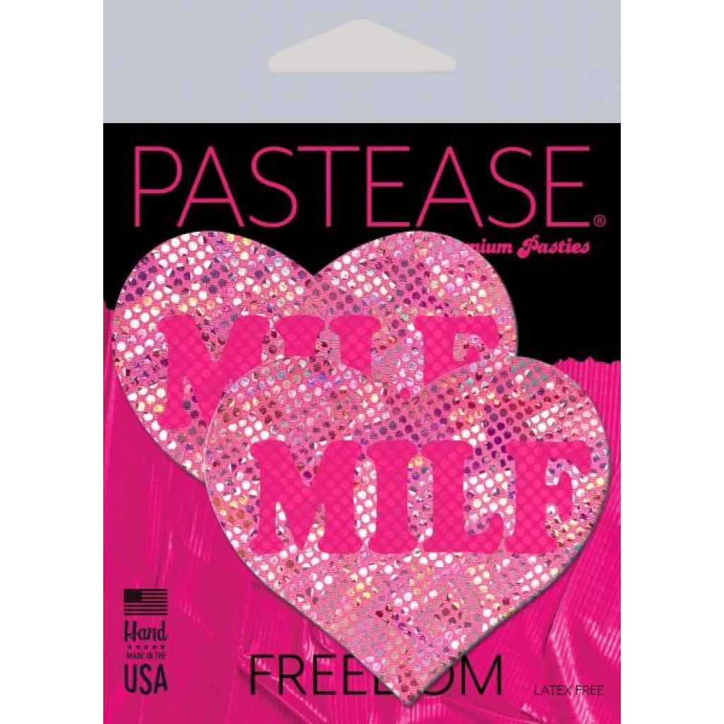 Pastease Love Milf Neon Pink Disco Heart - Pasties, Tattoos & Accessories