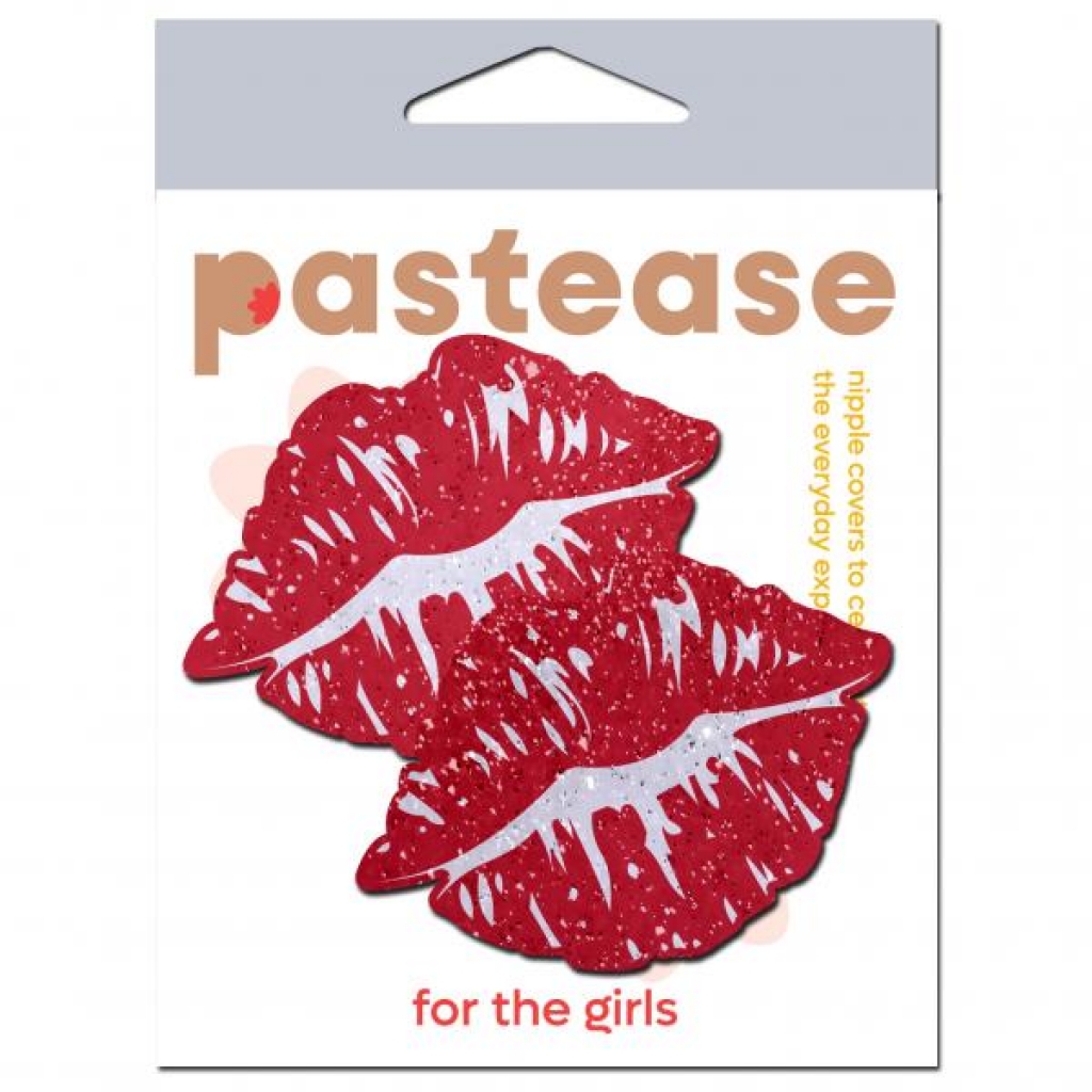Pastease Sparkly Red Kissing Lips Pasties - Pasties, Tattoos & Accessories