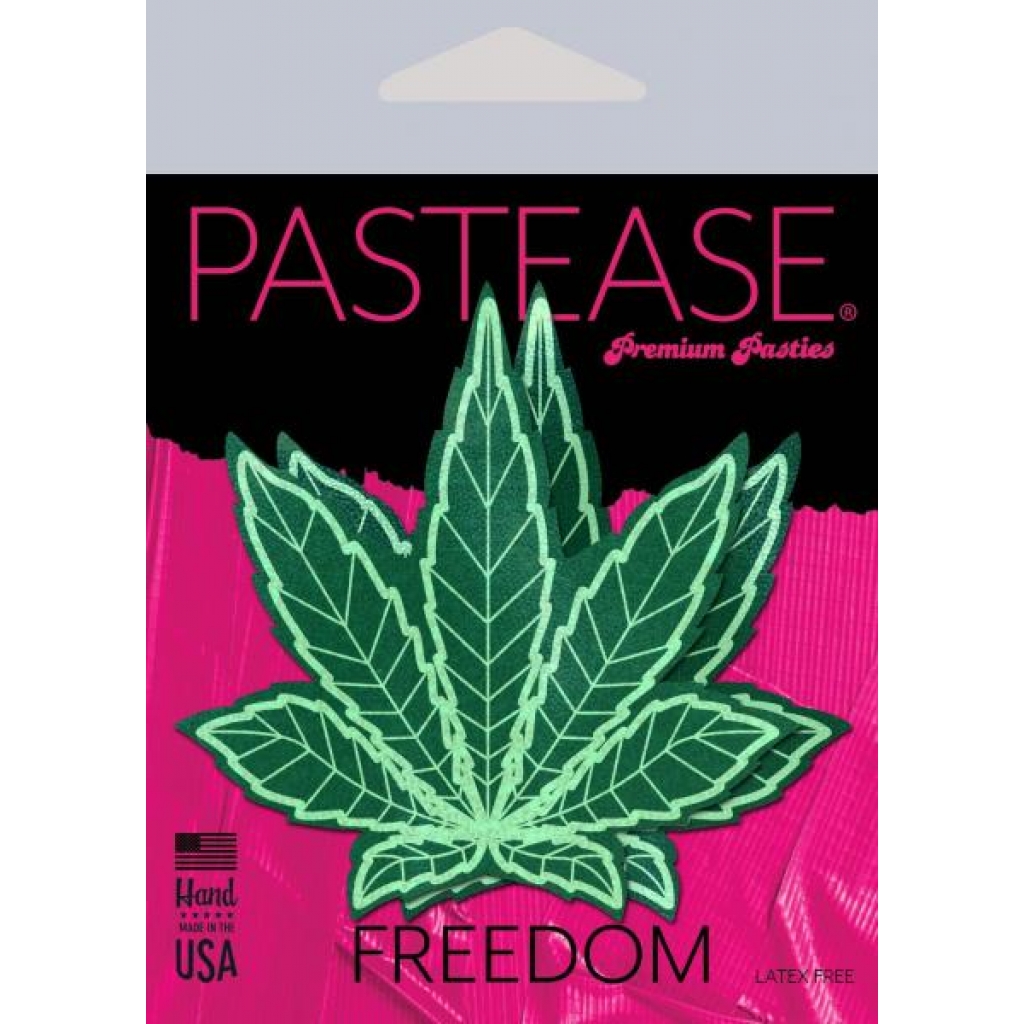Pastease Indica Pot Leaf Green Holographic Weed - Pasties, Tattoos & Accessories