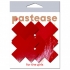 Pastease Petite Plus X Faux Latex Red Crosses - Pasties, Tattoos & Accessories