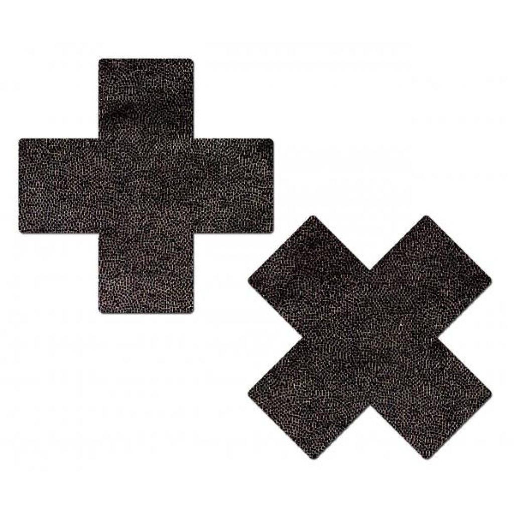 Tease Plus X Liquid Black Cross Pasties - Pasties, Tattoos & Accessories