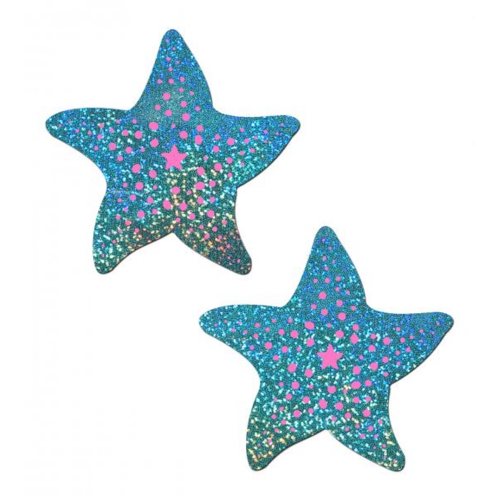Pastease Twinkling Aqua & Pink Starfish - Pasties, Tattoos & Accessories