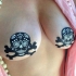 Skull Crossbones Black Glitter Pasties - Pasties, Tattoos & Accessories
