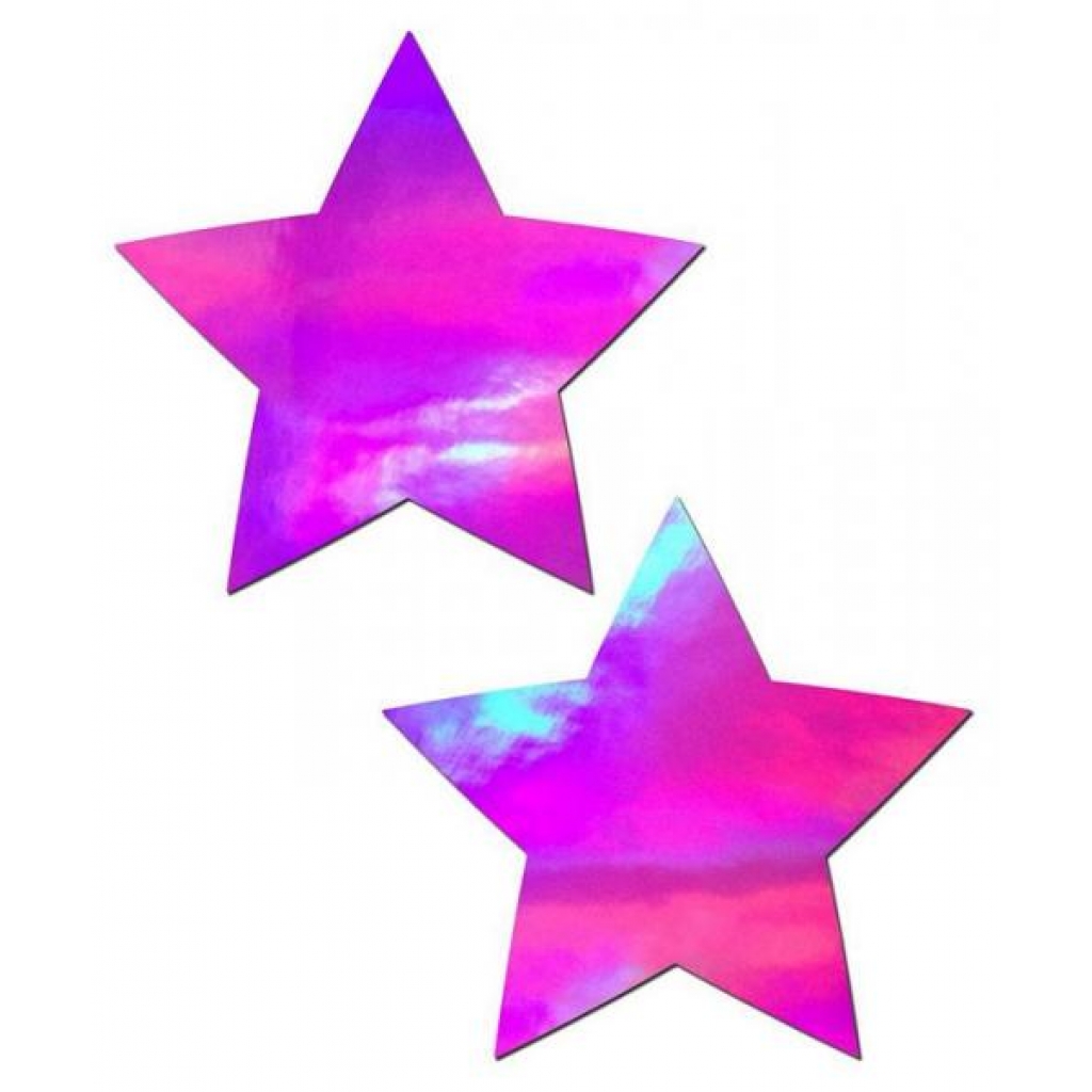 Pastease Holographic Star Pink Pasties O/S - Pasties, Tattoos & Accessories