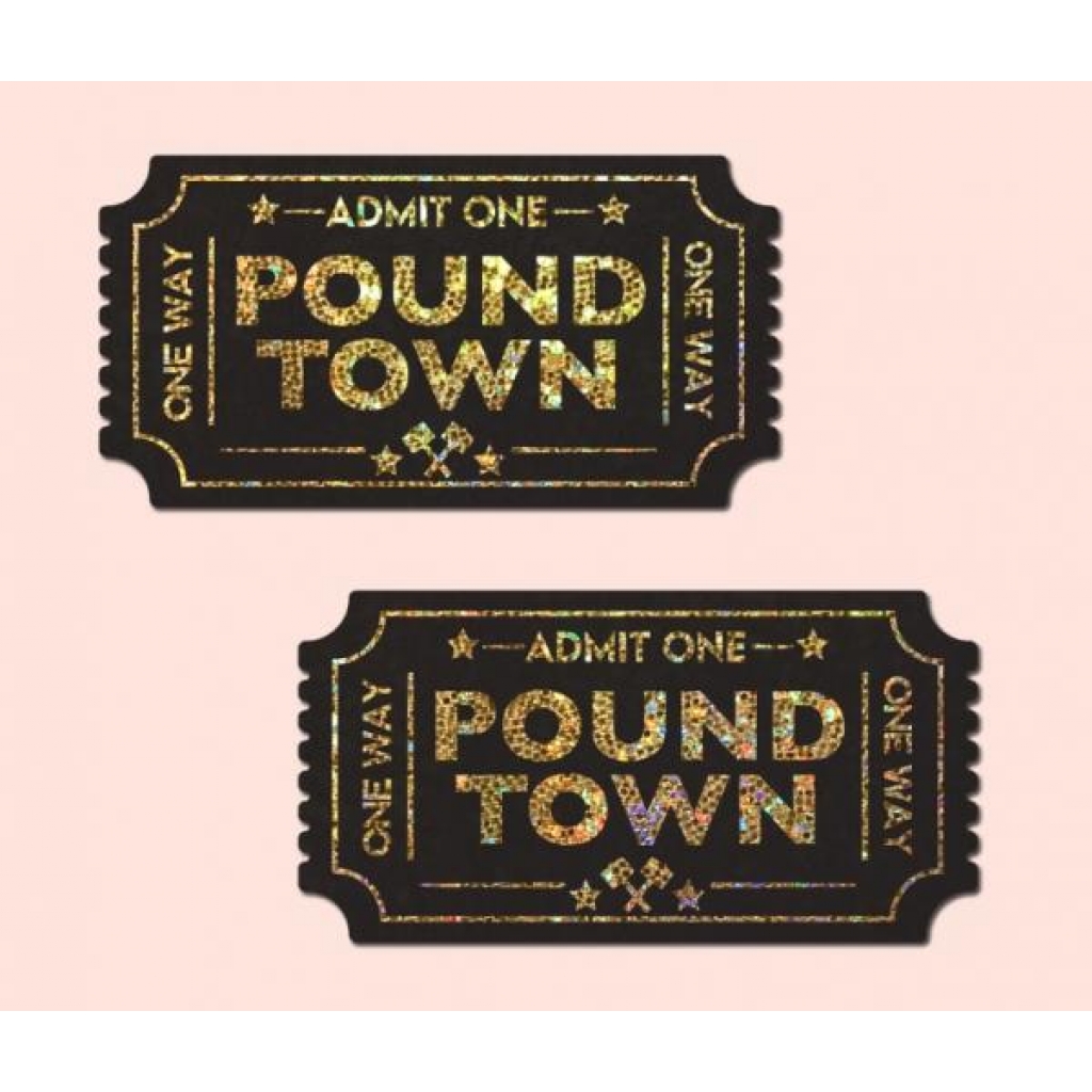 Pastease Pound Town One-way Tickets Gold Glitter - Pasties, Tattoos & Accessories