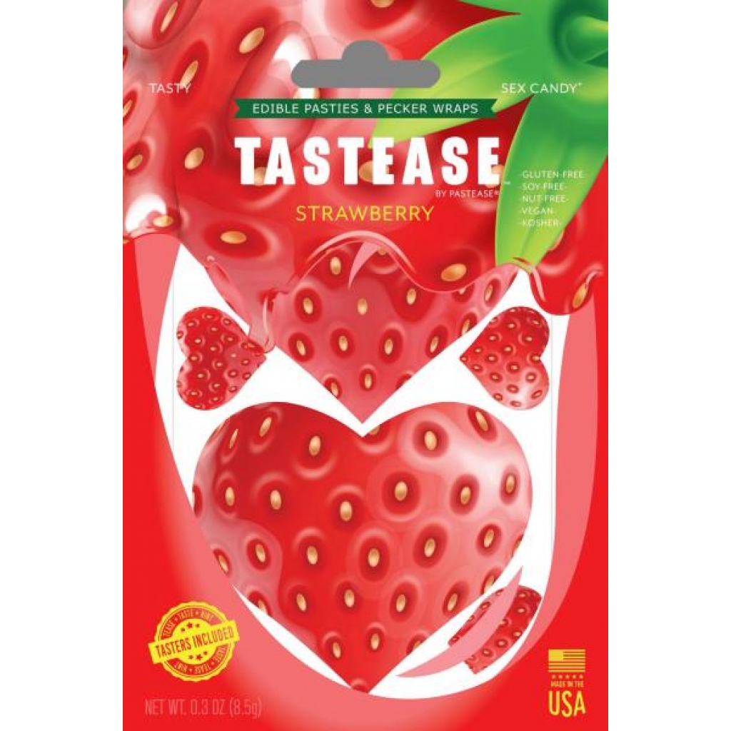 Tastease Strawberry Edible Nipple Pasties & Pecker Wraps - Pasties, Tattoos & Accessories