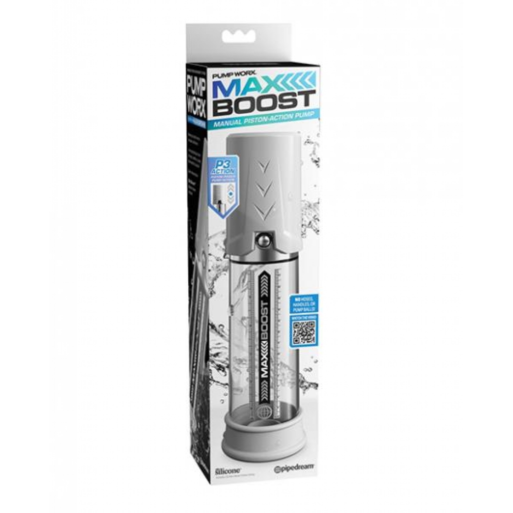 Pump Worx Max Boost White/ Clear - Penis Pumps