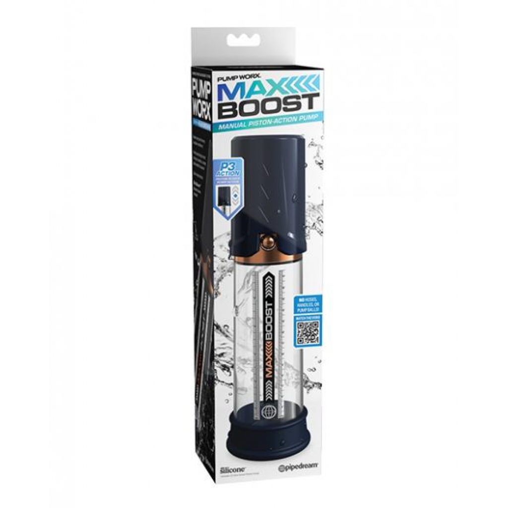 Pump Worx Max Boost Blue/ Clear - Penis Pumps
