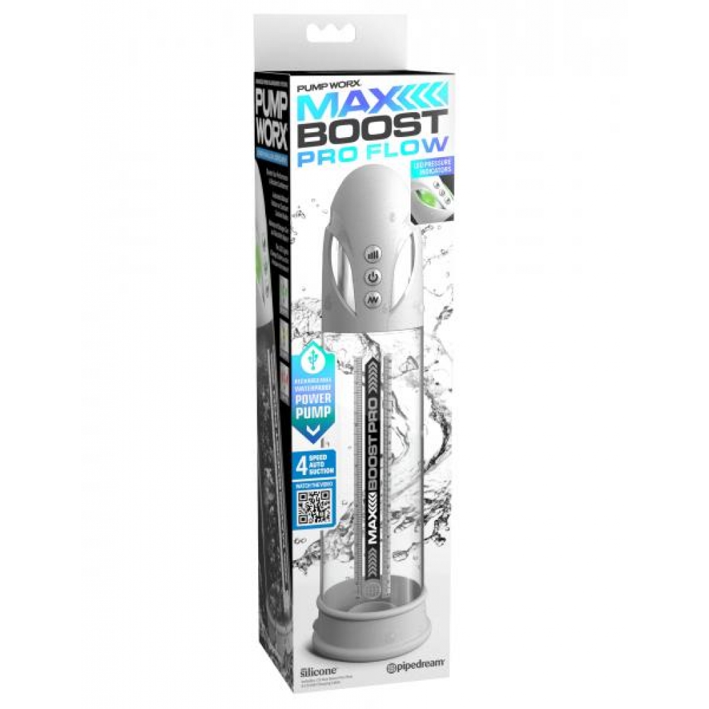 Max Boost Pro Flow White/clear - Penis Pumps