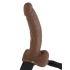 Fetish Fantasy 9 inches Hollow Strap On Balls Brown - Hollow Strap-ons