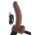 Fetish Fantasy 9 inches Vibrating Hollow Strap On W/Balls Brown - Hollow Strap-ons