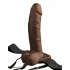 Fetish Fantasy 8 Inches Hollow Strap On Remote Brown - Hollow Strap-ons