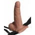 Fetish Fantasy 6 In Hollow Rechargeable Strap-on Tan - Hollow Strap-ons