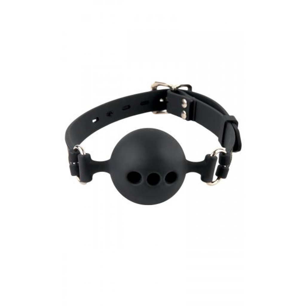 Black Silicone Breathable Small Ball Gag O/S - Ball Gags