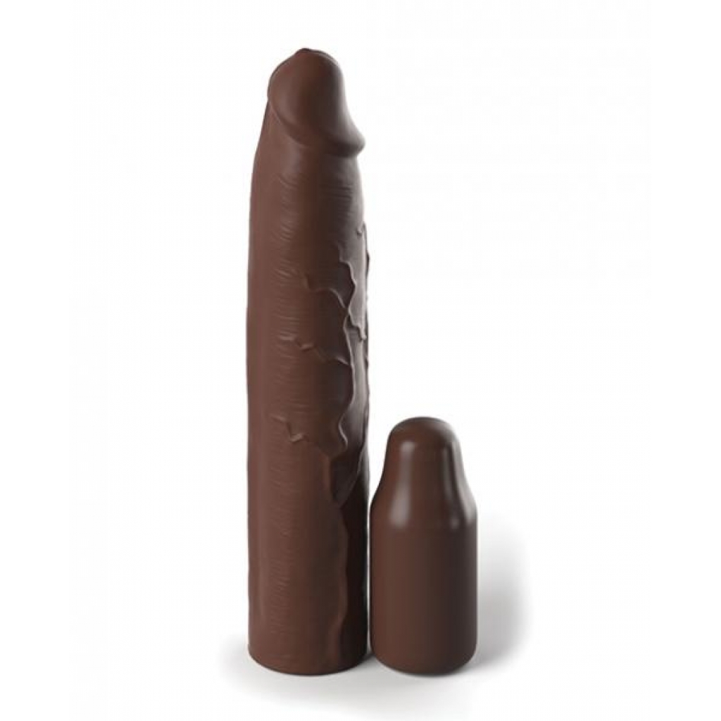 Fantasy X-tensions Elite 9in Sleeve W/ 3in Plug Brown - Penis Sleeves & Enhancers