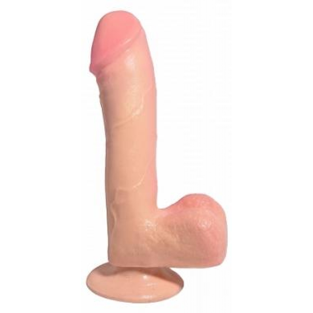 Basix 7.5in Dong W/ Suction Cup Beige - Realistic Dildos & Dongs