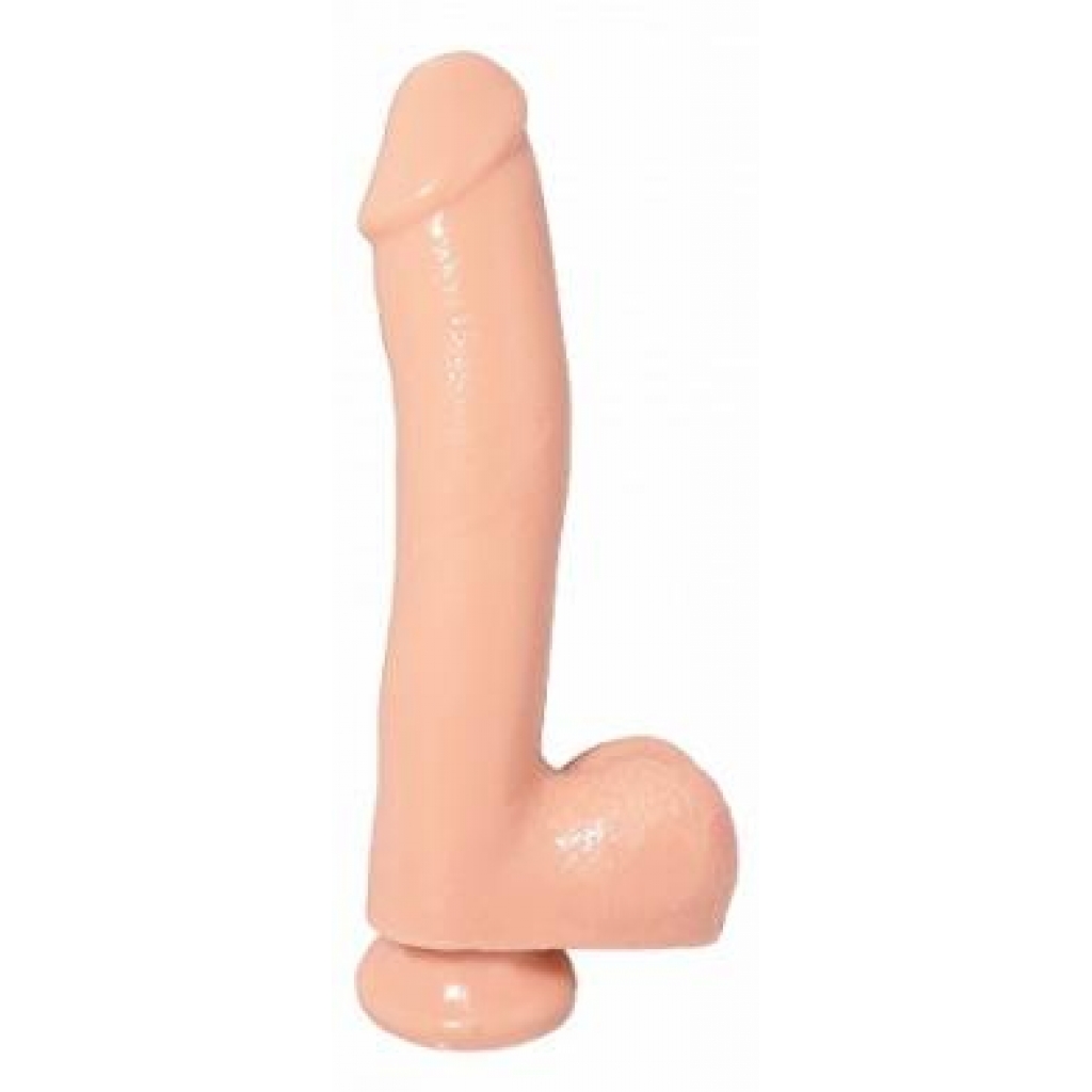 Basix Rubber Works 10 inches Dong Suction Cup Beige - Realistic Dildos & Dongs