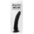 Basix Rubber 7 inches Slim Dong With Suction Cup Black - Realistic Dildos & Dongs