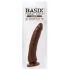 Basix Rubber 7 inches Slim Dong With Suction Cup Brown - Realistic Dildos & Dongs