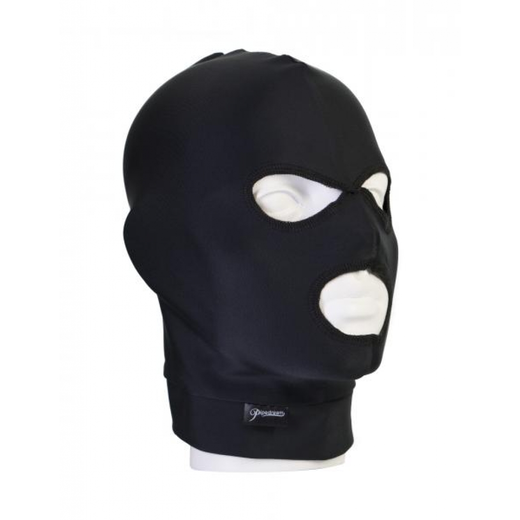 Fetish Fantasy Black Spandex 3 Hole Hood O/S - Hoods & Goggles